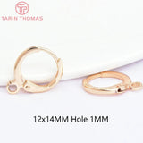 20PCS 12x14MM 24K Plated Earring Hoop DIY Jewelry Finding