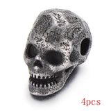 4pcs Scary Skull Head Beads for Bracelet Stainless Steel Charms DIY Jewelry