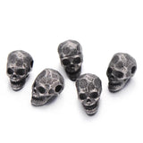 4pcs Scary Skull Head Beads for Bracelet Stainless Steel Charms DIY Jewelry