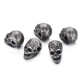 4pcs Scary Skull Head Beads for Bracelet Stainless Steel Charms DIY Jewelry