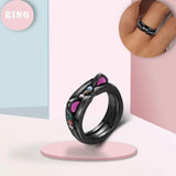 Cat Ladybug Zircon Stackable Rings Silver 925 Women Jewelry