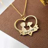 Engraved Couples Necklace Stainless Steel Jewelry for Valentine Anniversary