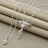 925 Sterling Silver Jesus Cross Pendant Necklace For Women Men