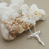 925 Sterling Silver Jesus Cross Pendant Necklace For Women Men