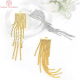 4PCS 11x60MM Plated Brass Tassel Earrings Charms DIY Jewelry Pendants