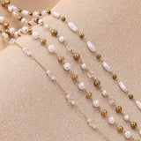 Stainless Steel 18k Pearls & Crystal Beads Chains for DIY Jewelry Making