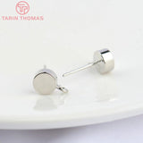 10PCS 6MM Platinum Brass Round Stud Earrings DIY Jewelry Findings
