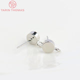 10PCS 6MM Platinum Brass Round Stud Earrings DIY Jewelry Findings