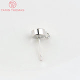 10PCS 6MM Platinum Brass Round Stud Earrings DIY Jewelry Findings
