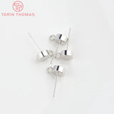 10PCS 6MM Platinum Brass Round Stud Earrings DIY Jewelry Findings