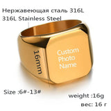 Personalized Name Photo Ring Stainless Steel Family Lover Engagement Wedding Rin