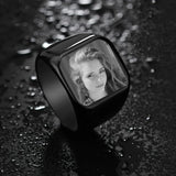 Personalized Name Photo Ring Stainless Steel Family Lover Engagement Wedding Rin