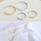 Geometry C-Shaped Earrings 14K Copper Plated DIY Korea Accessories
