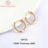 13MM Brass Hemp Rope Earrings 24k DIY Jewelry Findings