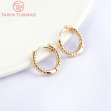 13MM Brass Hemp Rope Earrings 24k DIY Jewelry Findings