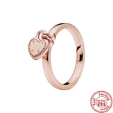 925 Sterling Silver Pav? Interlaced Rings Zircon Flowers Heart Charms