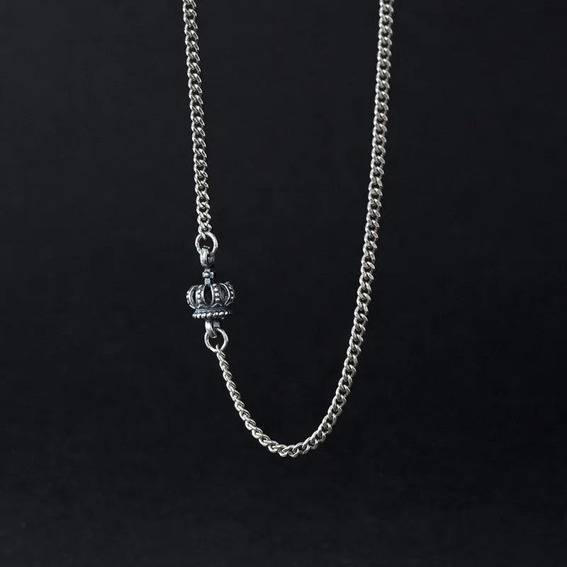 Thai Silver Crown Chain Necklace For Women Birthday Gift