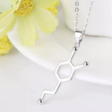 925 Silver Molecular Formula Pendant Necklace