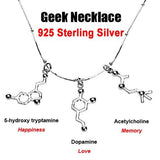 925 Silver Molecular Formula Pendant Necklace