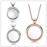 925 Silver Floating Locket Heart Key Pan Necklace for Women