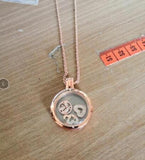 925 Silver Floating Locket Heart Key Pan Necklace for Women