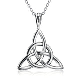 925 Silver Vintage Necklace Triangle Knot Pendant Chain