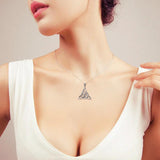 925 Silver Vintage Necklace Triangle Knot Pendant Chain
