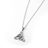 925 Silver Vintage Necklace Triangle Knot Pendant Chain