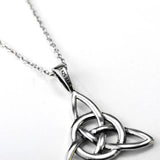 925 Silver Vintage Necklace Triangle Knot Pendant Chain