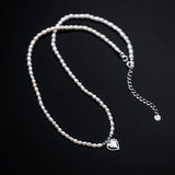 TrustDavis Romantic Heart Pendant Necklace For Women S925 Jewelry Gift