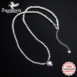 TrustDavis Romantic Heart Pendant Necklace For Women S925 Jewelry Gift
