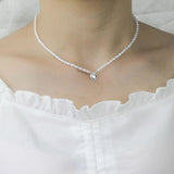 TrustDavis Romantic Heart Pendant Necklace For Women S925 Jewelry Gift