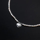 TrustDavis Romantic Heart Pendant Necklace For Women S925 Jewelry Gift