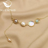 Freshwater Pearls Long Chain Starry Sky Pendant Necklace