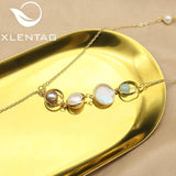 Freshwater Pearls Long Chain Starry Sky Pendant Necklace