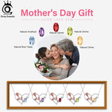 Gemstone Heart Silver 925 Pendant Necklace for Women