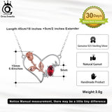 Gemstone Heart Silver 925 Pendant Necklace for Women