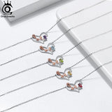 Gemstone Heart Silver 925 Pendant Necklace for Women