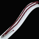 Brazil Red Ruby Faceted Roundel Gems Necklace 2x4mm Silver Clasp