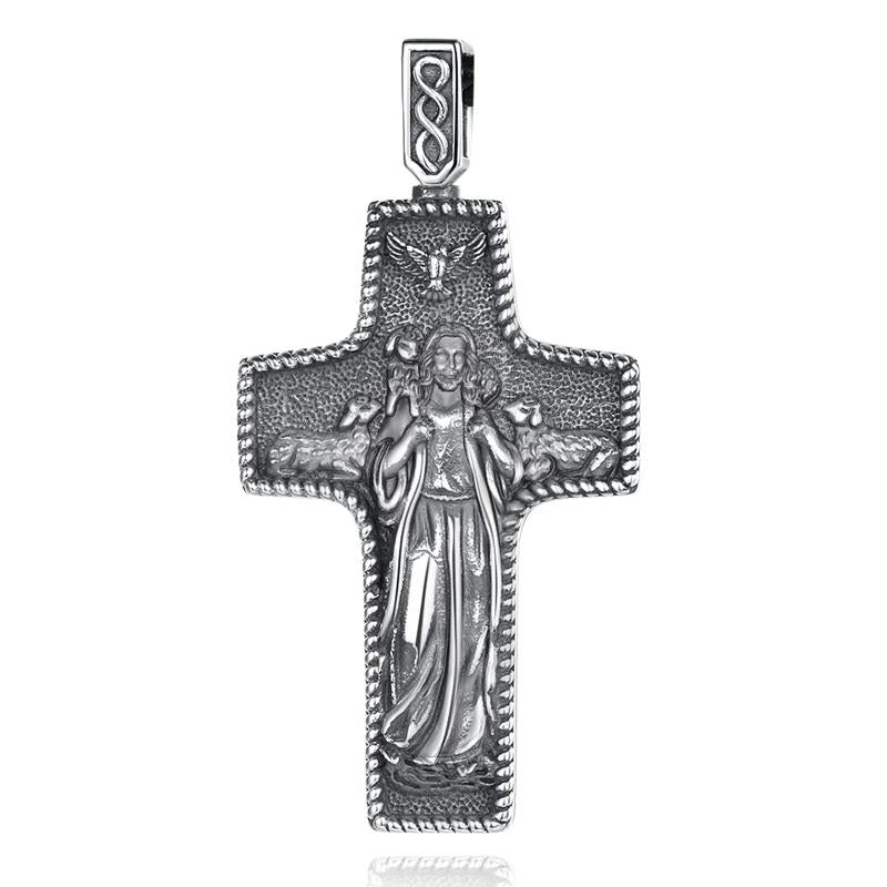 Eudora Cross Necklace Sterling Silver Pendant Vintage For Men Women