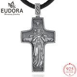 Eudora Cross Necklace Sterling Silver Pendant Vintage For Men Women