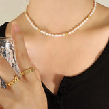 Romantic Baroque Freshwater Pearl Beaded Necklace for Women