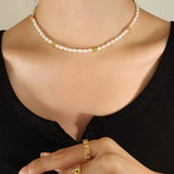 Romantic Baroque Freshwater Pearl Beaded Necklace for Women