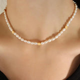 Romantic Baroque Freshwater Pearl Beaded Necklace for Women