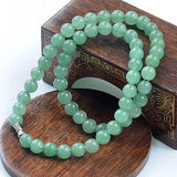8mm Green Jade Round Beaded Necklace Strand Women Jewelry