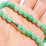 8mm Green Jade Round Beaded Necklace Strand Women Jewelry
