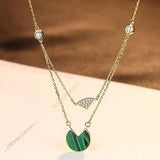 925 Sterling Silver&Malachite Pendant Necklace for Anniversary