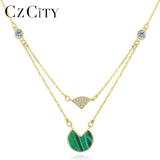 925 Sterling Silver&Malachite Pendant Necklace for Anniversary