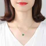 925 Sterling Silver&Malachite Pendant Necklace for Anniversary