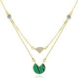 925 Sterling Silver&Malachite Pendant Necklace for Anniversary